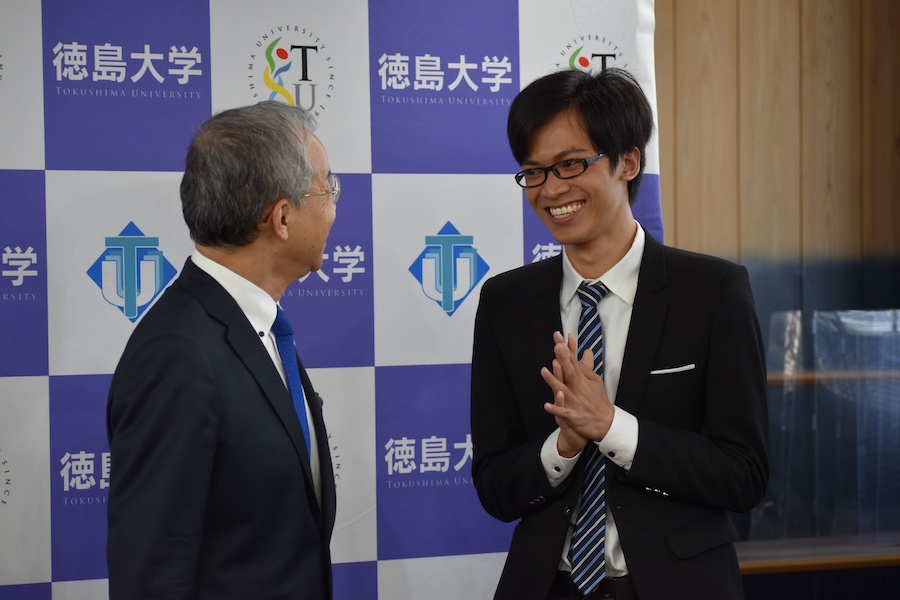 Tuanさんと齋尾が学長と面談を行いました。
